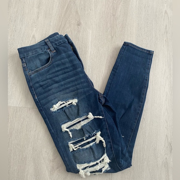Dark Blue, American Eagle Skinny Jeans, Size 10 - Picture 1 of 4